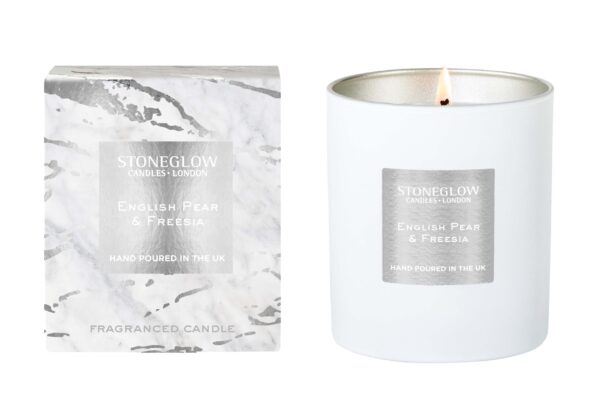 English Pear & Freesia Candle - Stoneglow Fragranced Candle available from The Whimsical Whippet