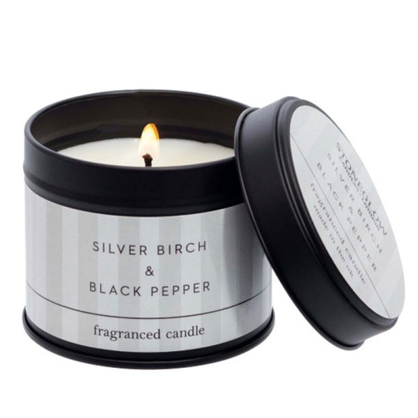 Modern Classics - Silver Birch & Black Pepper Scented Candle Tin