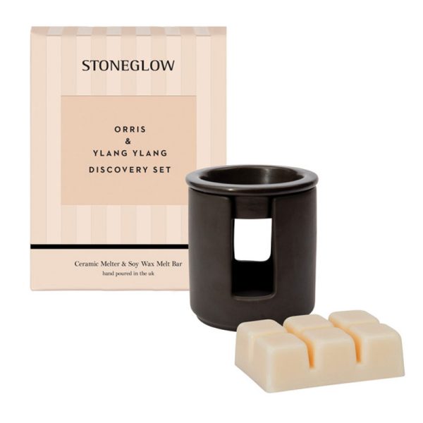 Modern Classics - Orris & Ylang Ylang Ceramic Wax Melter & Soy Wax Melt Bar Discovery Set