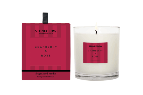 Cranberry & Rose Scented Candle
