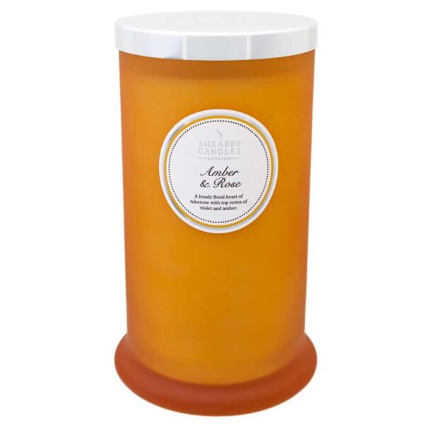 shearer Amber Rose Tall Pillar Jar Candle