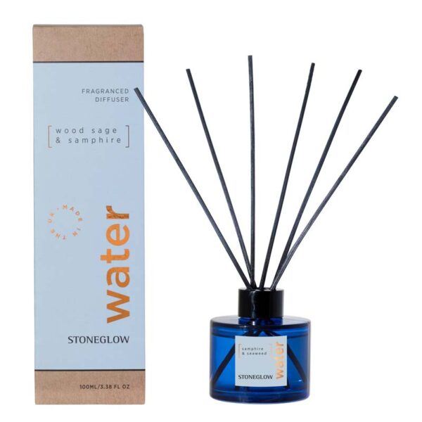 Water: Wood Sage & Samphire Reed Diffuser from Stoneglow's Elements collection