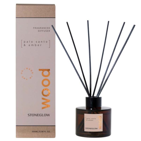 Wood: Palo Santo & Amber Reed Diffuser from the Stoneglow Elements collection